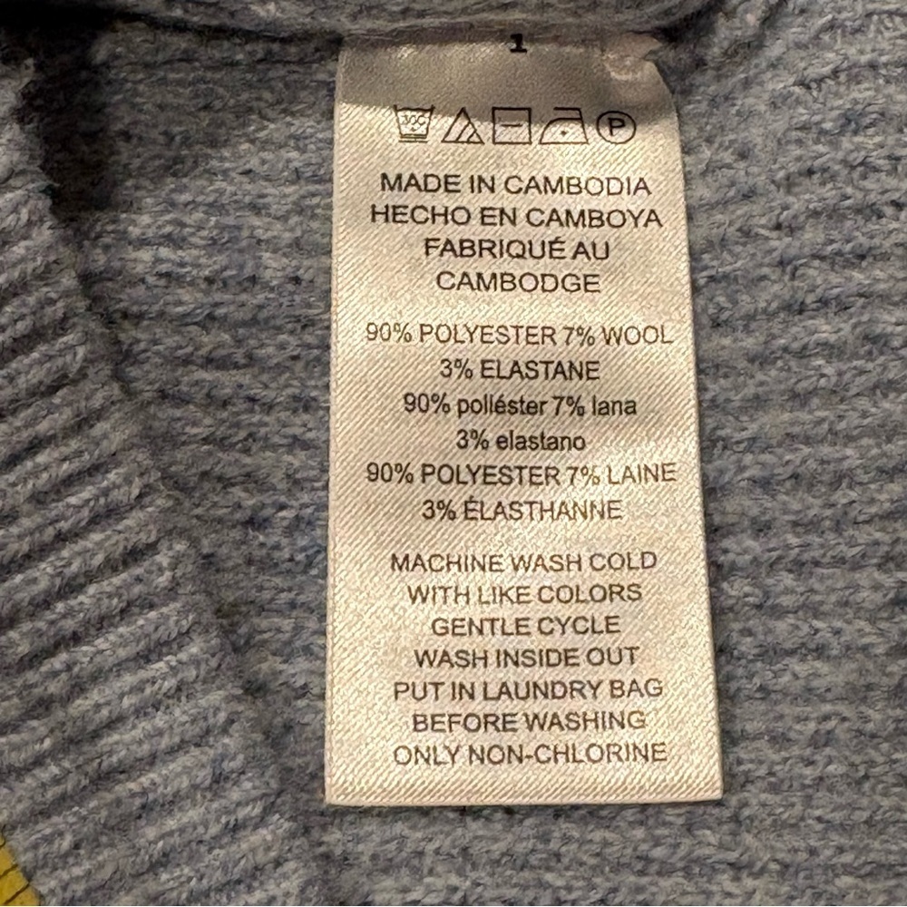 MICHAEL Michael Kors Chambray Waffle-Knit Cropped Sweater Large NWT - Picture 8 of 8